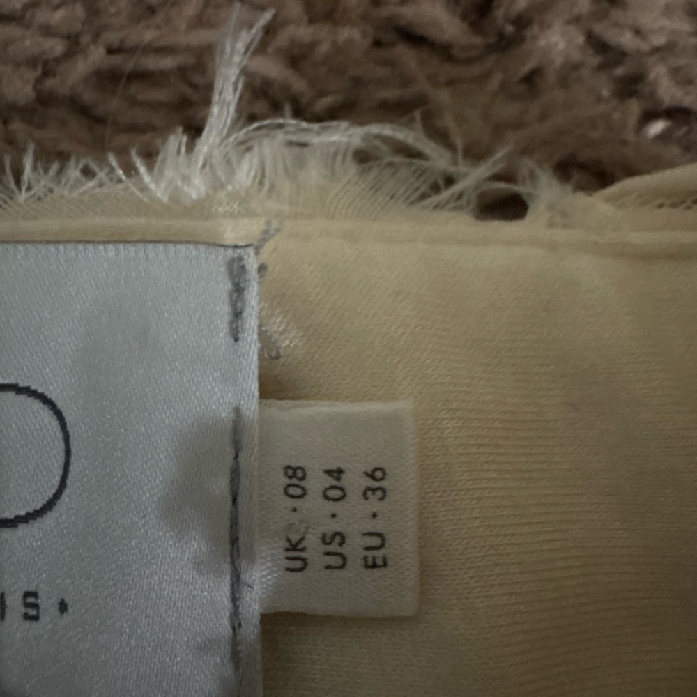 Anthropologie HD in Paris Petaluma rosette cream A-Line Skirt - Picture 4 of 5